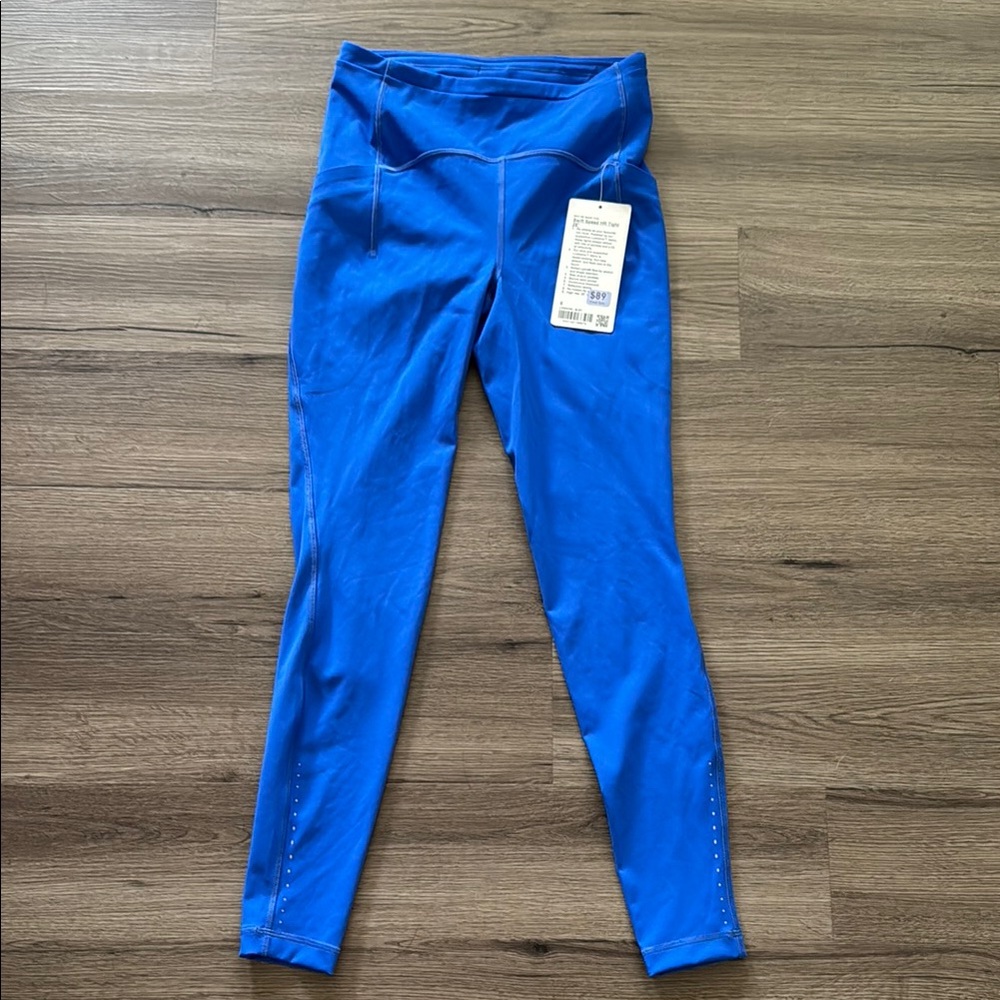 Lululemon Athletica Swift Speed Blue Performance Leggings 28” size 6